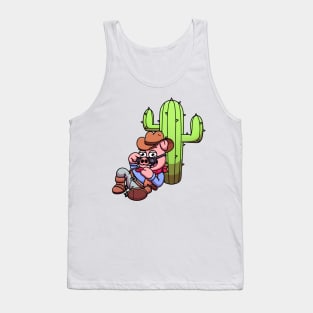 Wild West Pig With Cactus Tank Top